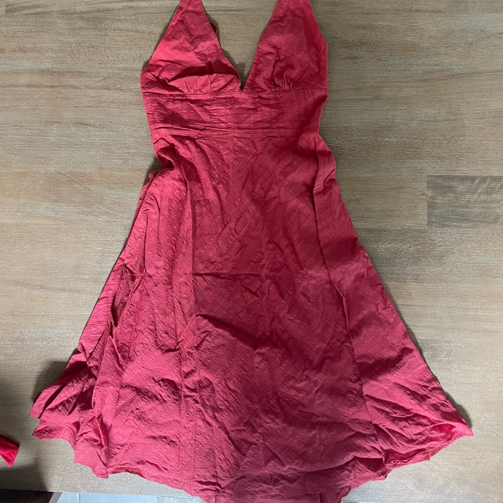 JCrew salmon halter dress